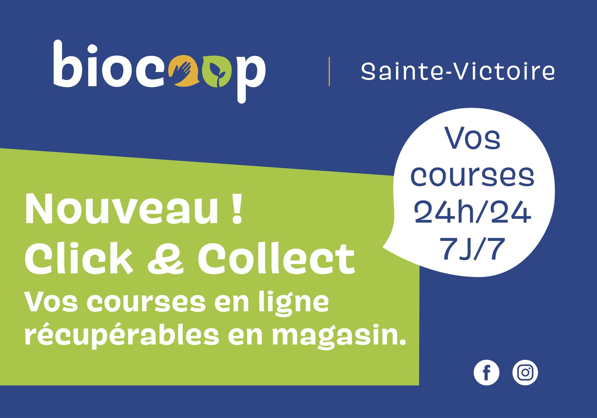 Vos courses 24h/24 et 7j/7, c'est désormais possible, c'est le Click&Collect dans votre BIOCOOP Sainte-Victoire !!! Vos courses 24h/24 et 7j/7, c'est désormais possible, c'est le Click&Collect dans votre BIOCOOP Sainte-Victoire !!!