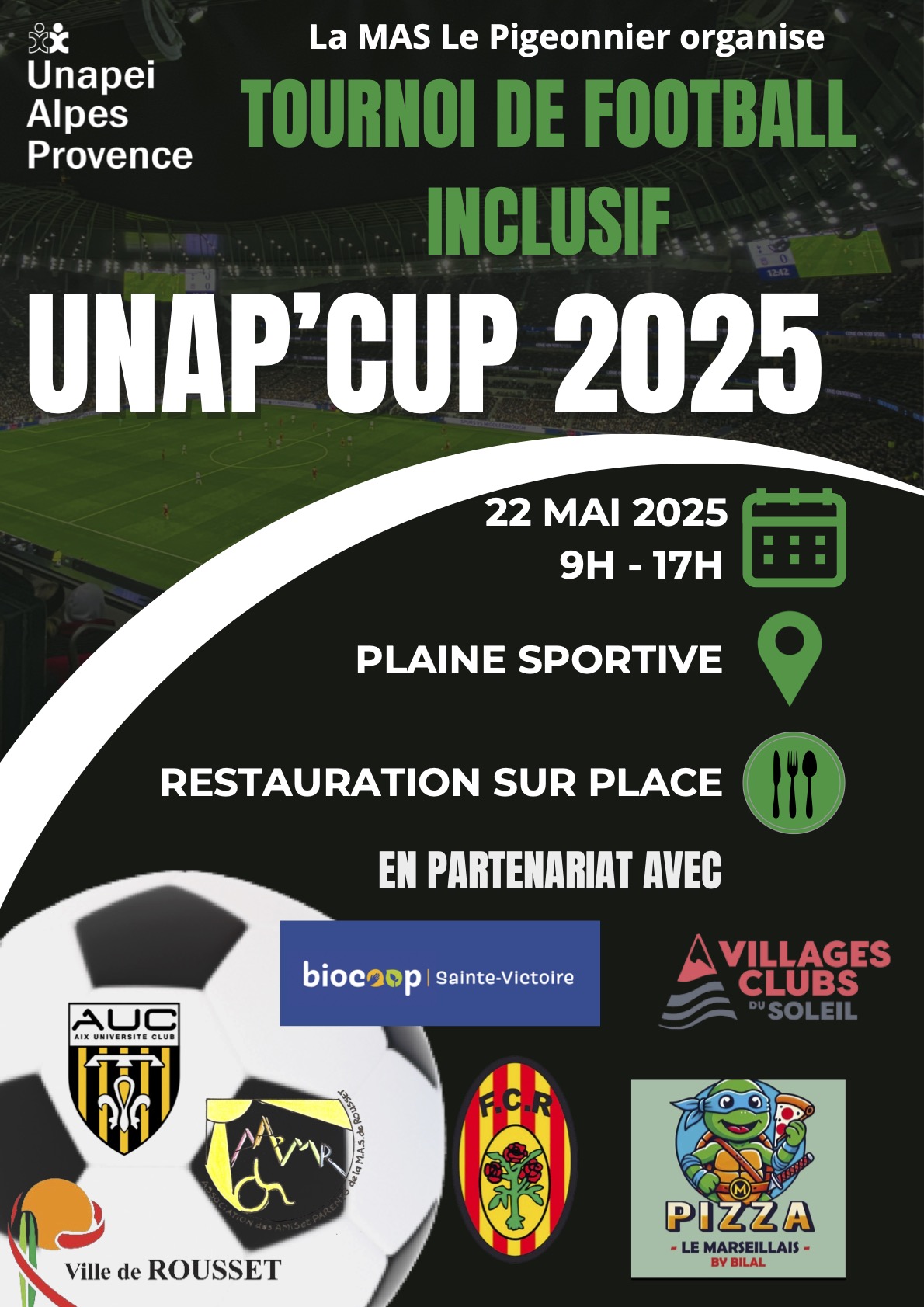 Partenaire du tournoi de football inclusif UNAP'CUP à Rousset