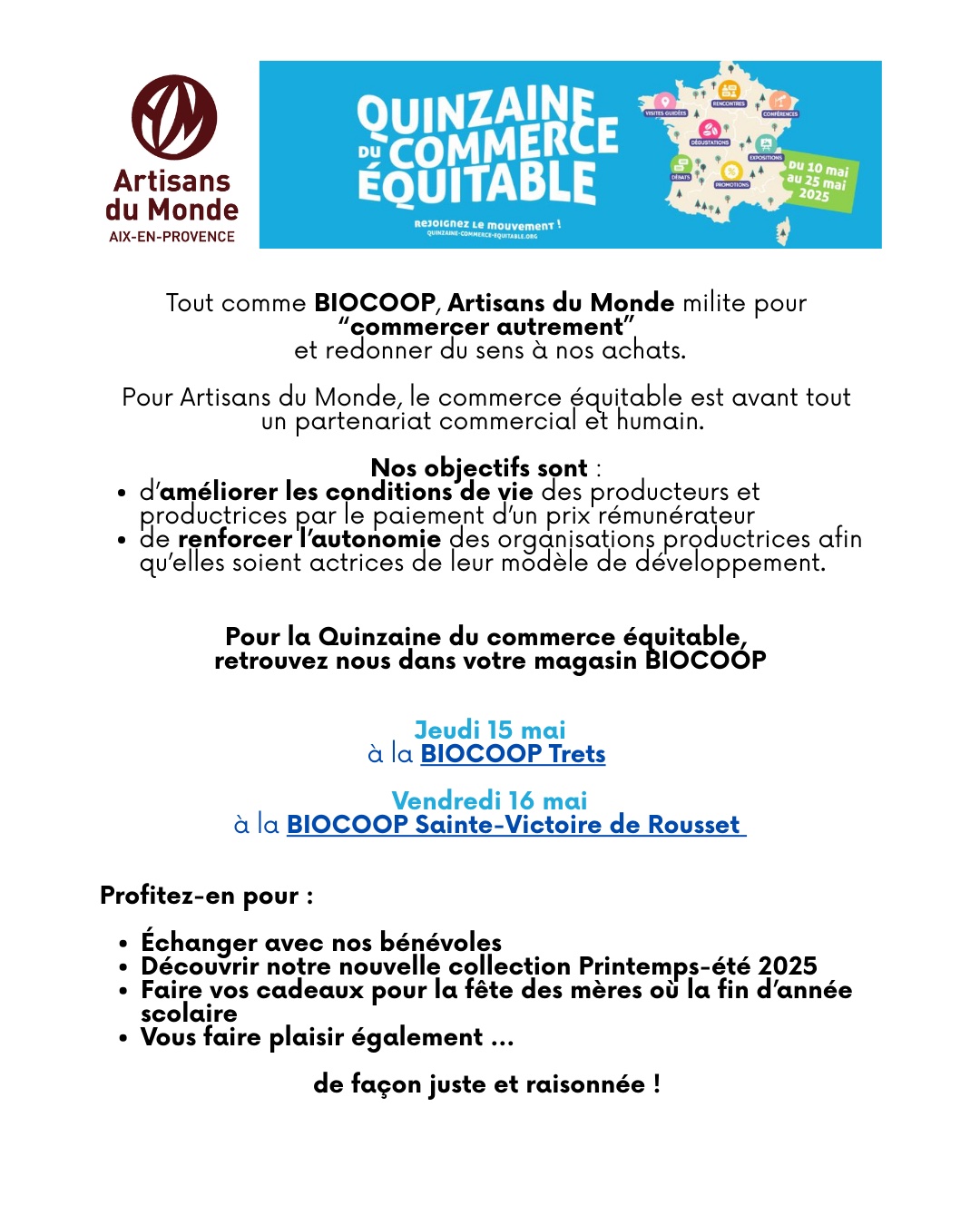 Vente Artisans du Monde 