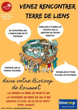 L'association Terre de Liens PACA vient vous rencontrer en magasin !
