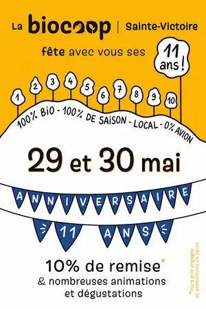 Anniversaire de votre BIOCOOP Sainte-Victoire : 11 ans ! 